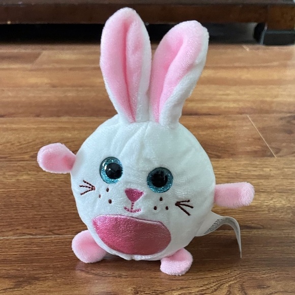 Round white bunny stuffed animal - Picture 1 of 6